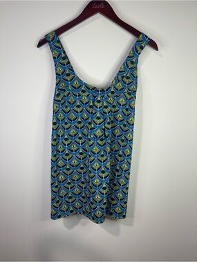 Banana Republic Blue and Green Geometric Tank